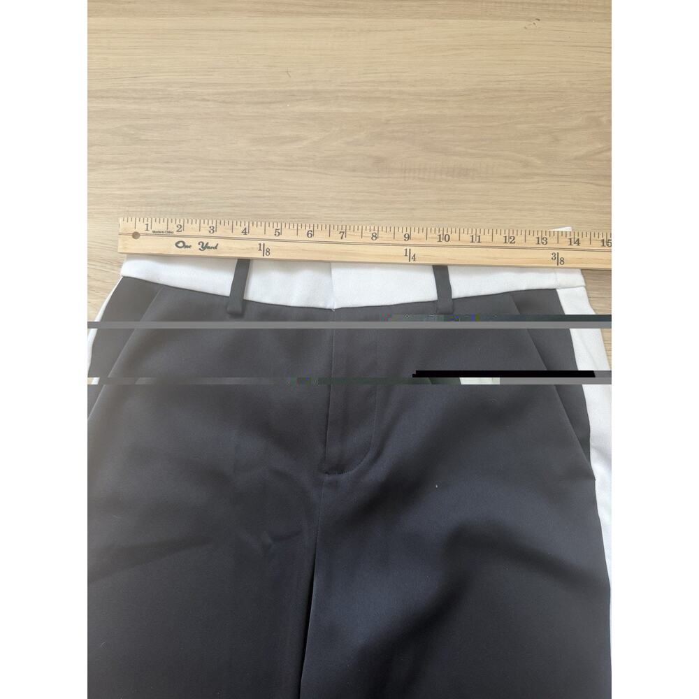 Alice + Olivia ALEXANDER TROUSER Hi Rise Black and Off White Women’s Size 6 - Picture 7 of 11